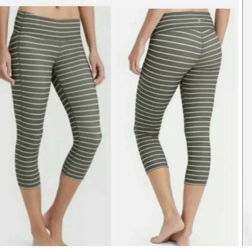 Athleta gray and soft green leggings